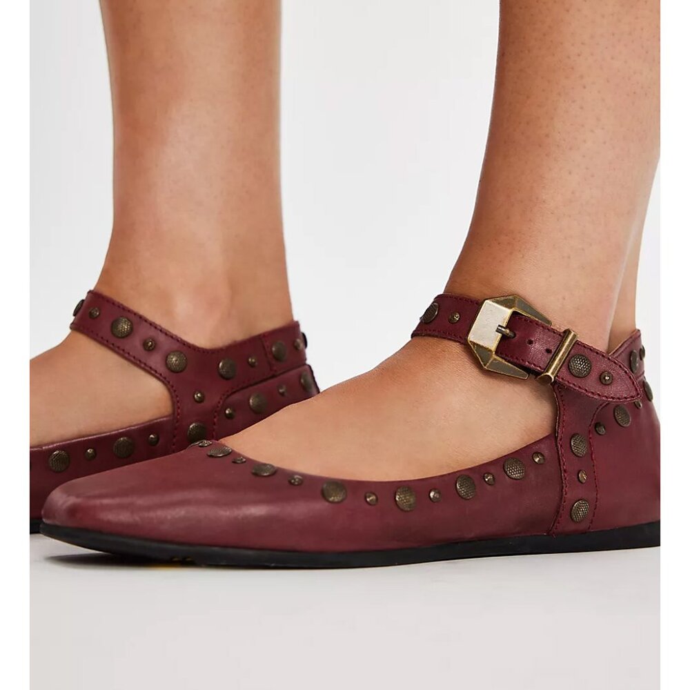 Free People Mystic Mary Jane Flats Hickory Leather New in Box